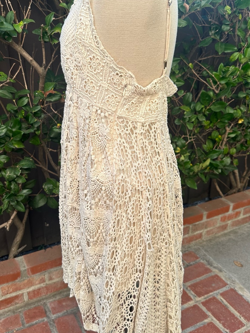 Free People Beige Crochet High-Low Dress - Picture 3 of 16